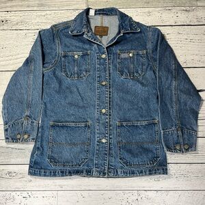 Vintage 90s‎ Polo Ralph Lauren Jean Chore Trucker Jacket Coat Shirt Size Medium